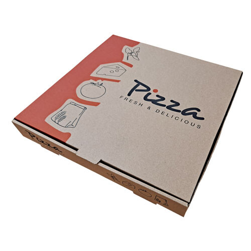 12" Pizza Takeout Takeaway Box Printed Die Cut Boxes