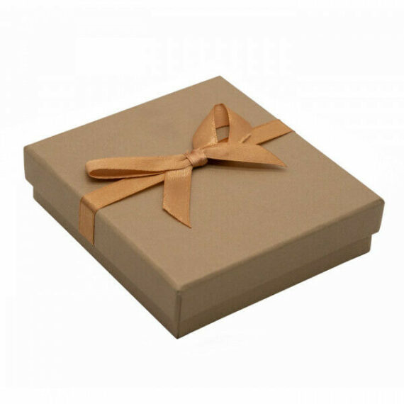Champagne Gift Box for Bracelets with Satin Ribbon 103mm x 95mm x 25mm Qty 1 Box