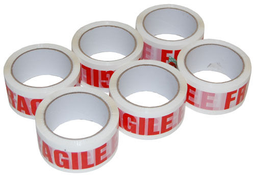48mm x 66m Fragile Packing Parcel Moving House Adhesive Tape Qty 6 Rolls