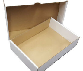 A4 Sized Small Parcel White Two Part Cardboard Postal Boxes 305mm x 215mm x 75mm