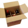 5 Strong Cardboard 6 Bottle Wine Boxes 275mm x 190mm x 335mm Printed Fragile