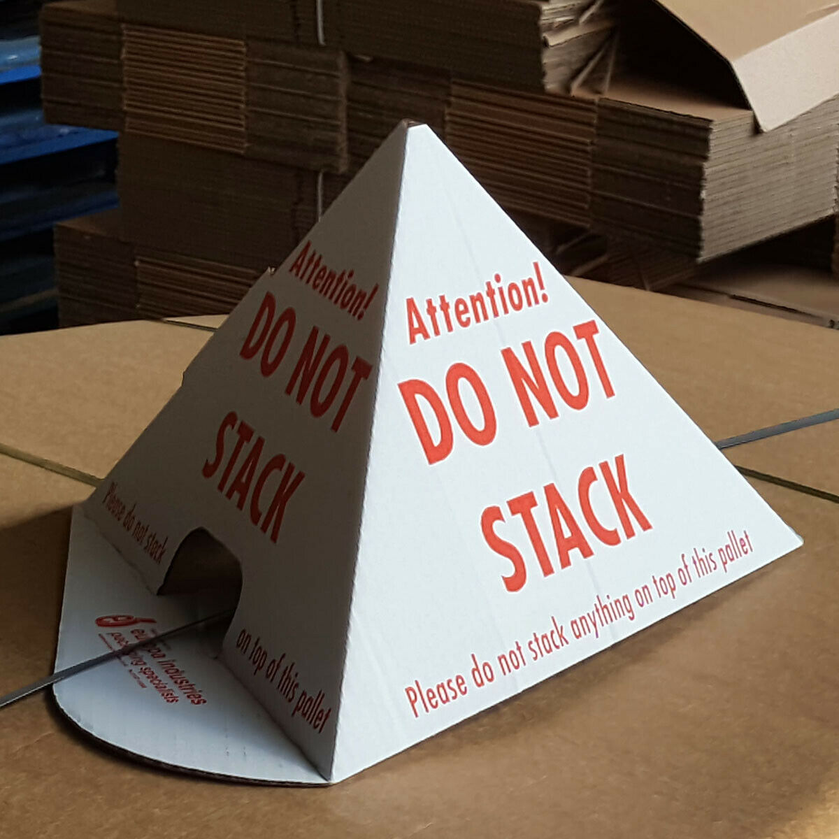 25 x DO NOT STACK Printed Cardboard Pallet Cones Corners Triangles Guards 24HRS 