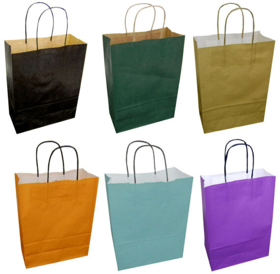 320mm x 120mm x 410mm Twisted Handle Kraft Paper Carrier Bags Packs of 20