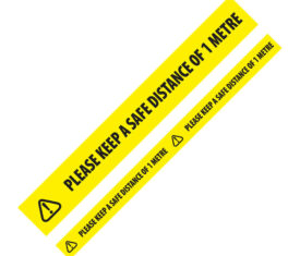 48mm x 66m Safe Distance 1m Floor Marking Tape Yellow Qty 6 Rolls