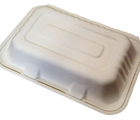 9" x 6" Two Compartment Fast Food Takeaway Boxes 100% Bio Degradable Pack of 125