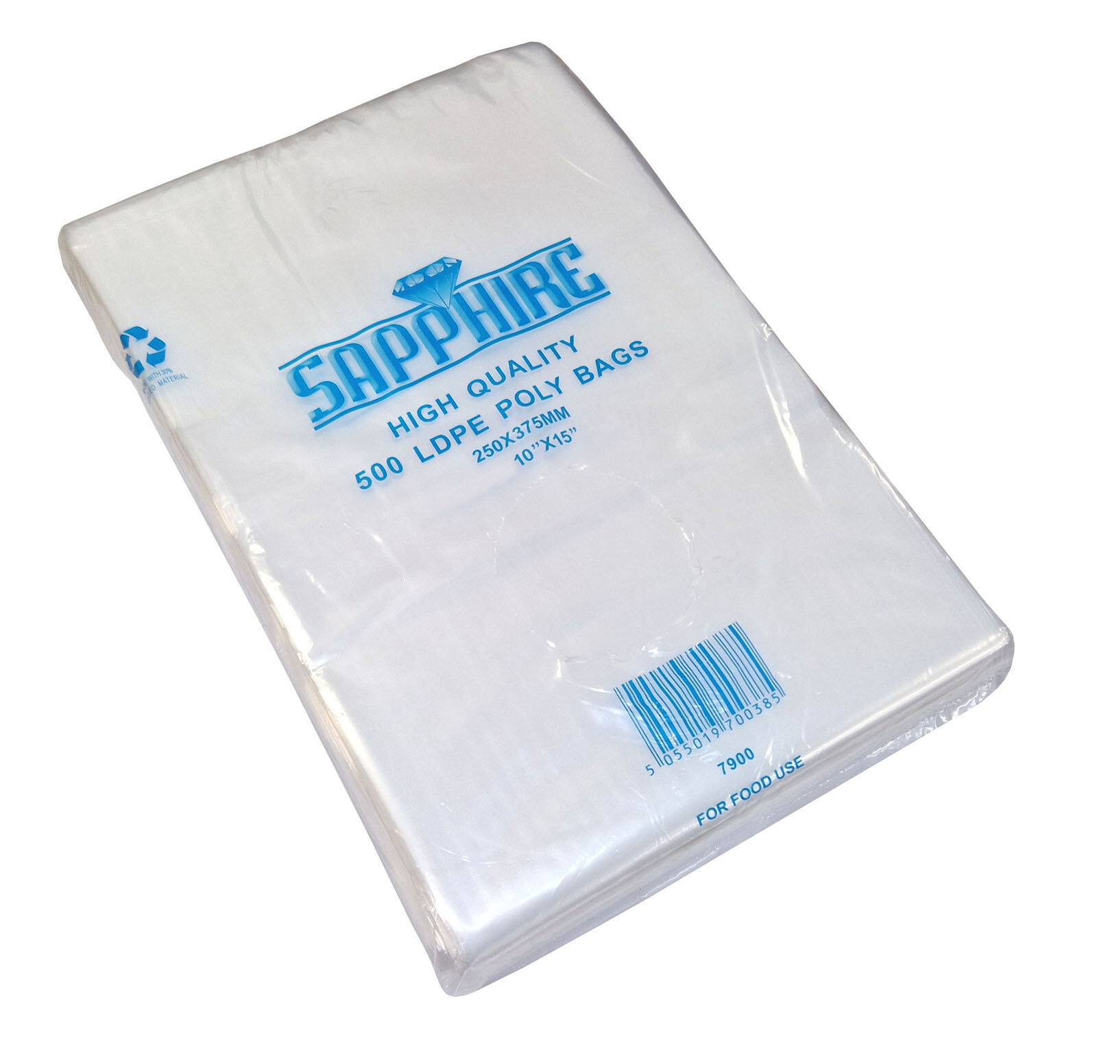 Sapphire Polythene Plastic Food Storage Poly Bags Plain Clear 120 Gauge 5 Sizes