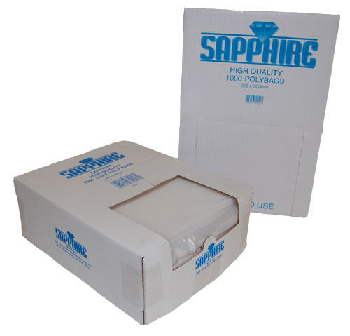 Sapphire Polythene Poly Plastic Food Storage Bags Plain Clear 120 Gauge 4 Sizes