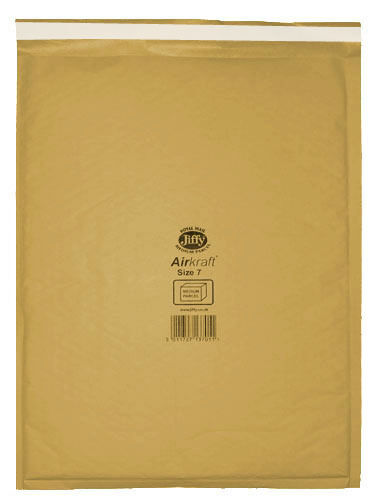 Box of 50 Gold Jiffy Airkraft Bubble Envelopes Size 7 340mm x 445mm