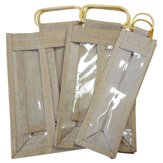 Jute Wine Bottle Bags 3 Sizes available in Single Double or Triple