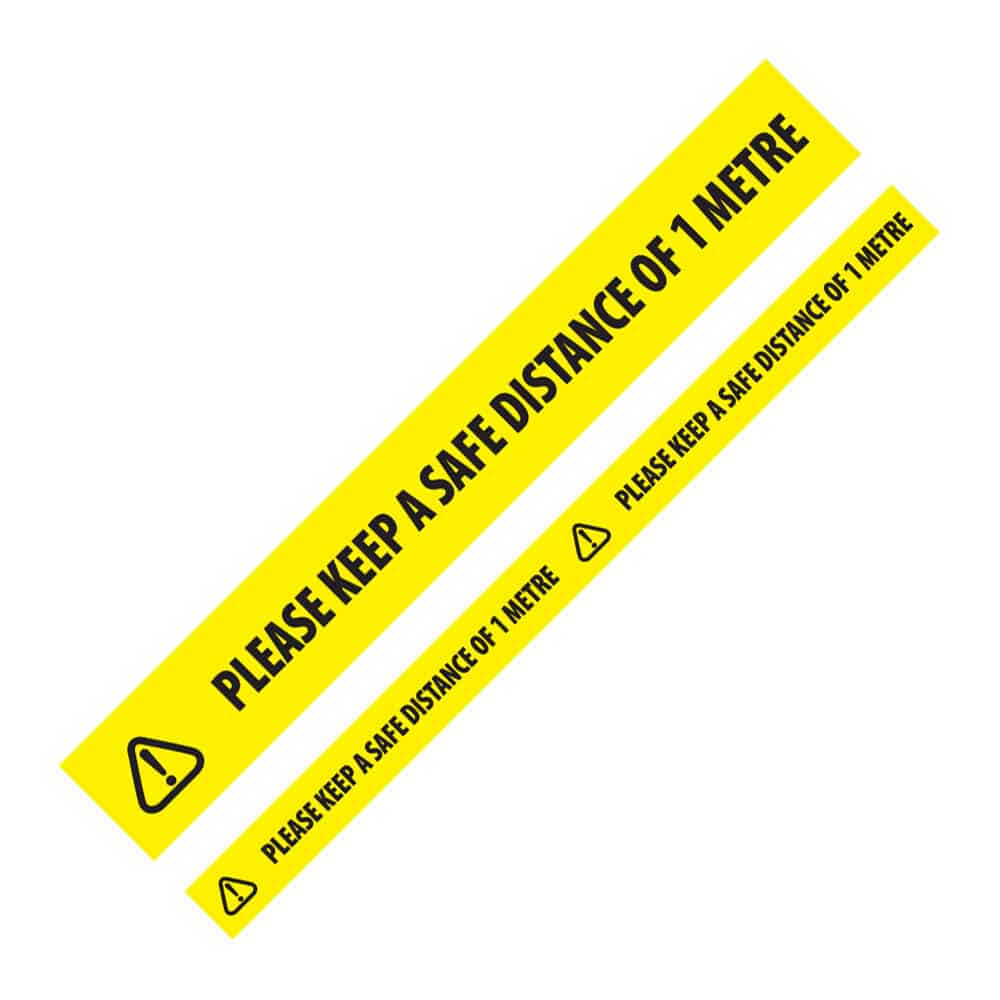 48mm x 66m Safe Distance 1m Floor Marking Tape Yellow Qty 1 Roll
