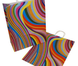 Paper Carrier Party Gift Bags Twisted Handles 320 x 140 x 410mm 70’s Retro Style