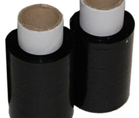 100mm x 150m x 17mu Black Mini Hand Pallet Wrap Stretch Film 2 Rolls