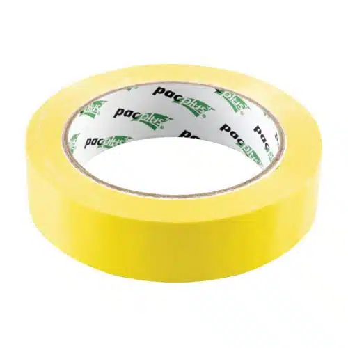 Yellow Vinyl Packing Adhesive Tape for Coldstores 25mm x 66m Pack of 12 Rolls